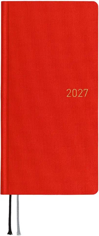 Hobonichi Techo 2027 Weeks MEGA – Colors: Poppy Red (English, Tall & Slim, January Start)