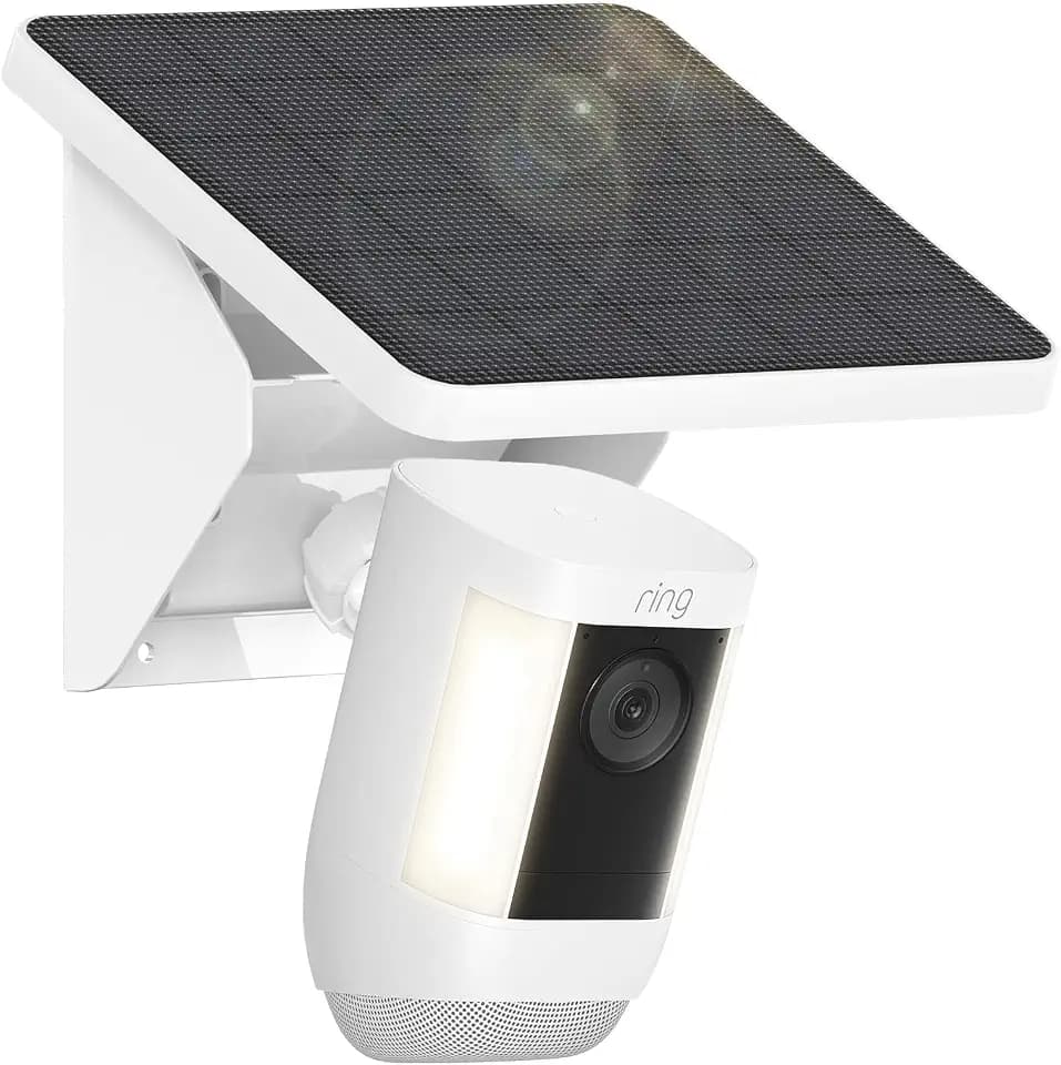 UOGW 4W Solar Panel Charging Mount for Ring Outdoor Cam Plus,Stick Up Cam,Spotlight Cam Pro/Plus,IP67 Weatherproof Long Cable with USB-C to Ring Barrel Plug Adapter(Camera Not Included)
