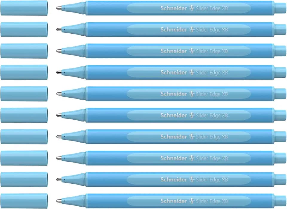 Schneider 152230 Slider Edge Pastell XB Kugelschreiber (Dreikant-Stifte mit Strichbreite XB) 10 Stück baby blue