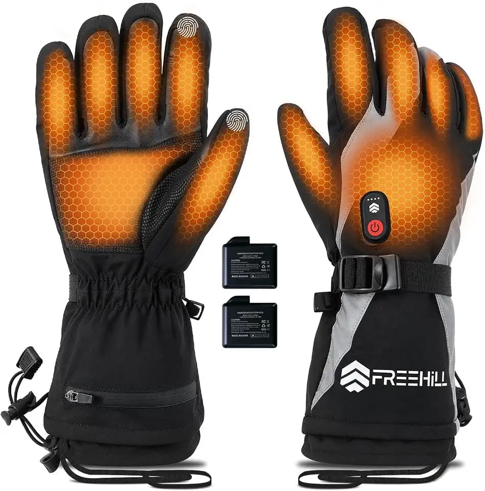 FREEHILL Beheizte Skihandschuhe für Herren und Damen, 5s sofortige Wärme, bis zu 8h Akku