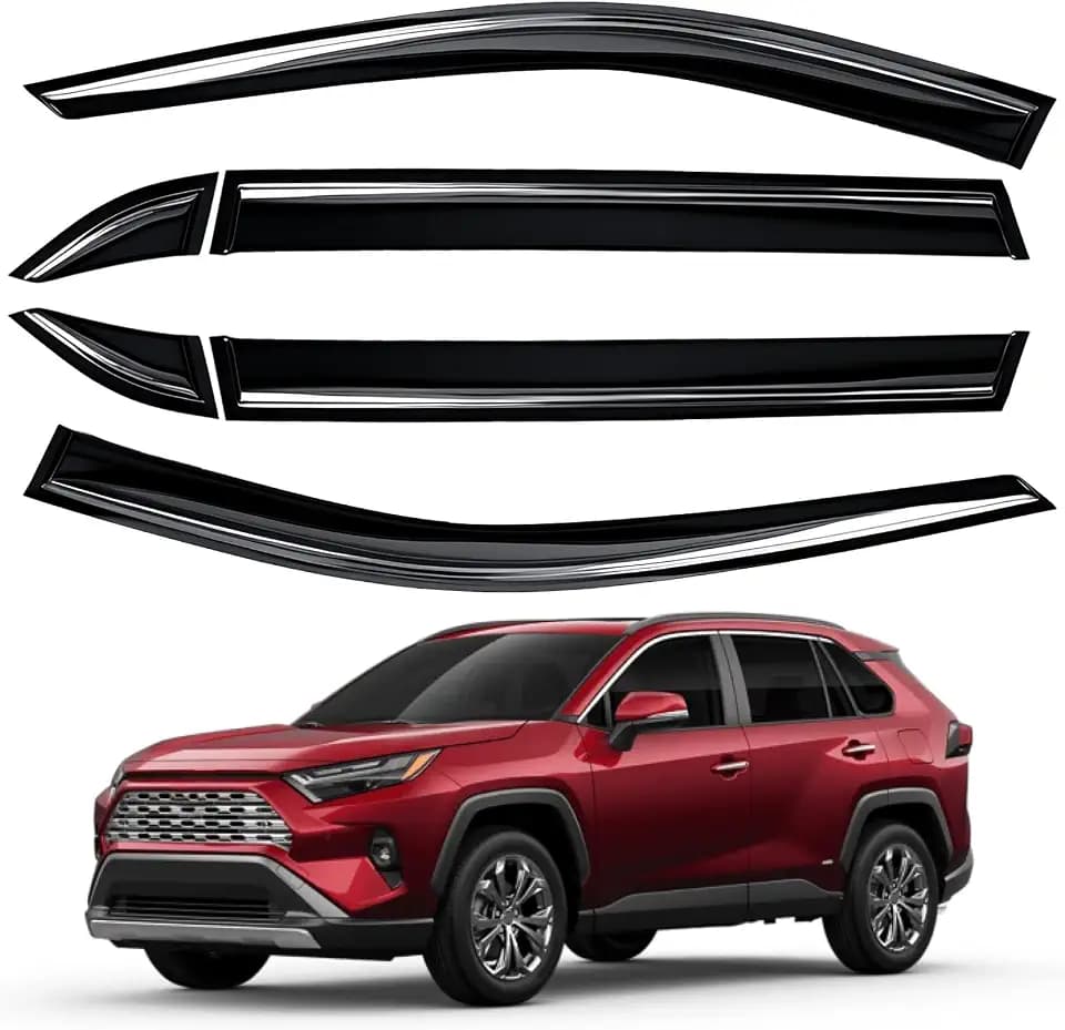 AUXKO 6Pcs Tape-on Rain Guards for Toyota RAV4 2019–2025