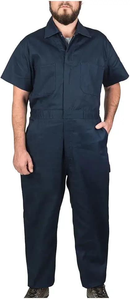 Walls Work Men's Short Sleeve Poplin Non-Insulated Mechanic Coverall