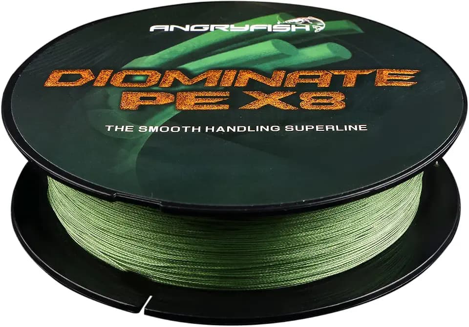 ANGRYFISH Diominate PE 4 & 8 Strands Braided Fishing Line–Abrasion Resistant Superline–Zero Stretch–Excellent Tensile Smooth–High Value(5LB-200LB)