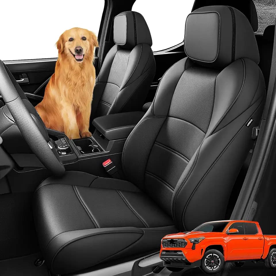 Full Set Seat Covers for Toyota Tacoma 2024-2026 (Double Cab, Gas), Black