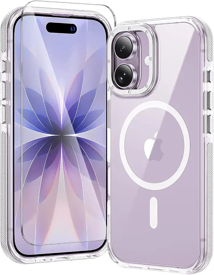 toushion 2 in 1 for iPhone 17 Case Clear Bumper