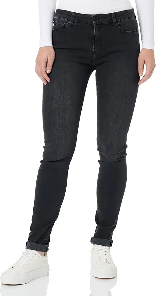 Love Moschino Damen Triblend Denim with Heart Olographic Print Casual Pants
