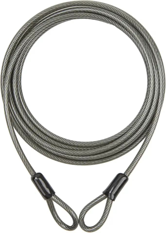 5mm Security Cable, Braided Steel Anti-Theft Lock Cable for Bike, Helmet & Luggage, Flexible Vinyl Coated Portable Cable Lock (7ft)