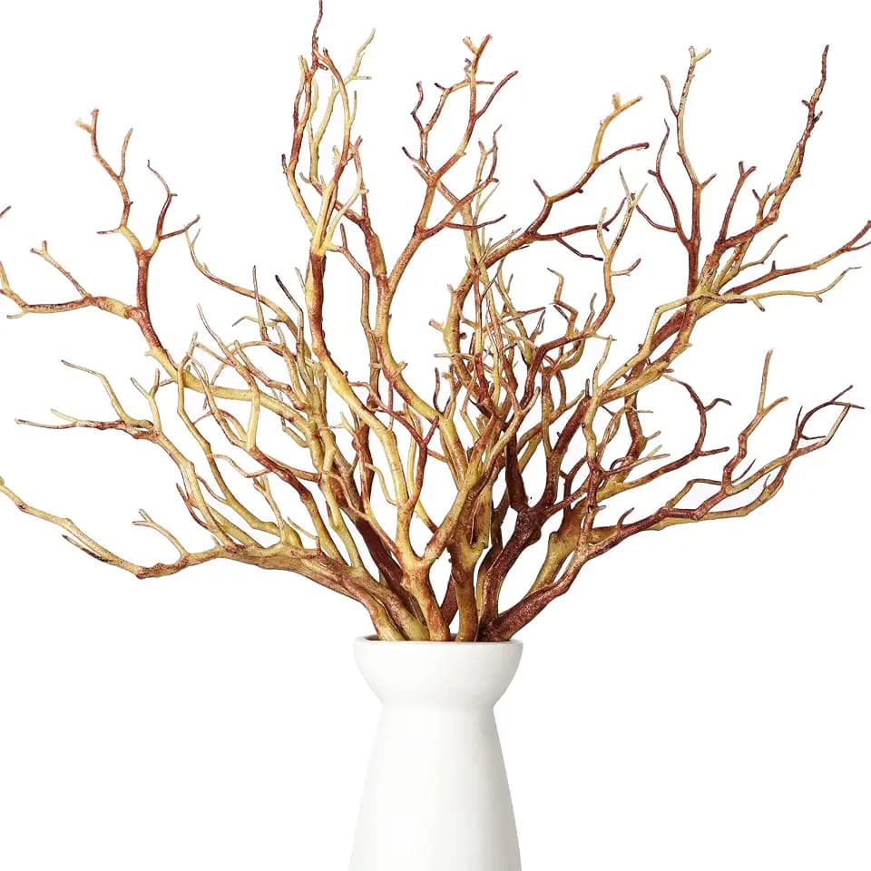 Geosar 10 Pieces Manzanita Branches Decoration, Faux Plastic, Light Brown