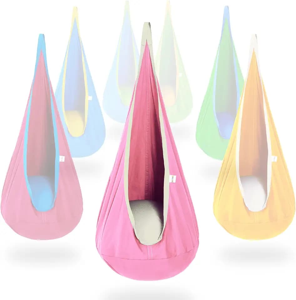 OUTREE Kids Pod Swing Seat, Cotton Sensory Swing for Indoor and Outdoor