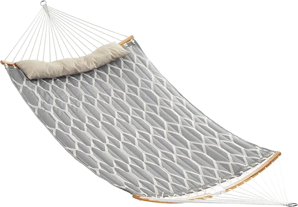 SONGMICS Quilted Double Hammock with Padded Pillow, 78.7 x 55.1 Inches