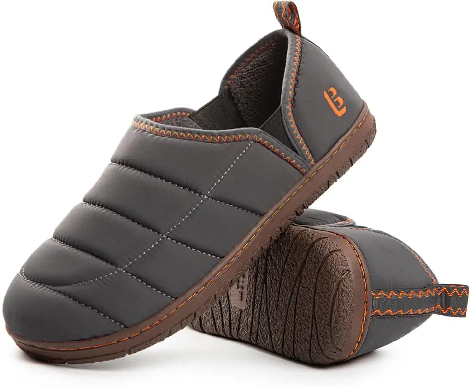 LongBay Men's Outdoor Slippers Two Tone Indoor Bedroom House Shoes Gifts
