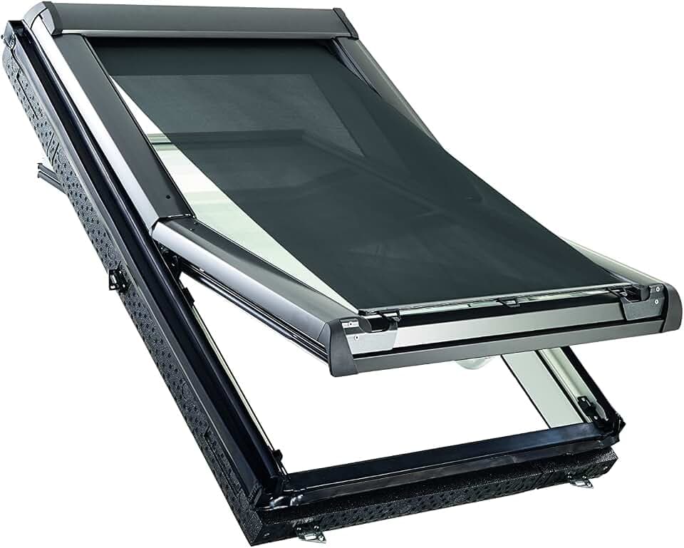 Original Roto Außenrollo Screen ZAR Sonnenschutz & Hitzeschutz Bei offenem Fenster voll funktionsfähig Länge einstellbar Für Roto Dachfenster der Baureihe Designo R4/R7 mit Größe 074/xxx | 07/xx