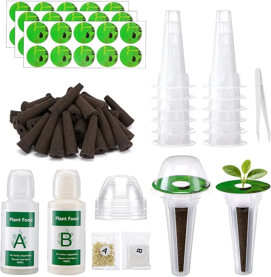 Hydroponic Pods Kit With A&B Plant Food, Compatible With AeroGarden, 129Pcs