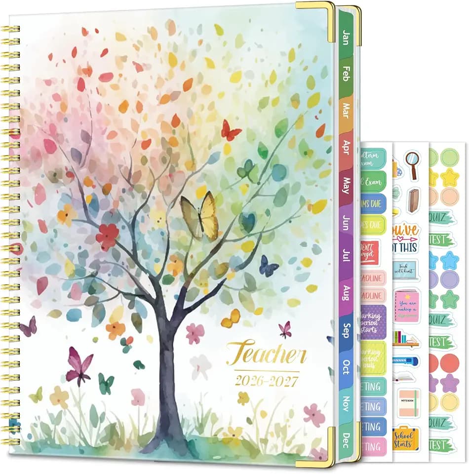 Teacher Planner 2026-2027, 14 Checklists 8.5"x11" Lesson Plan Book
