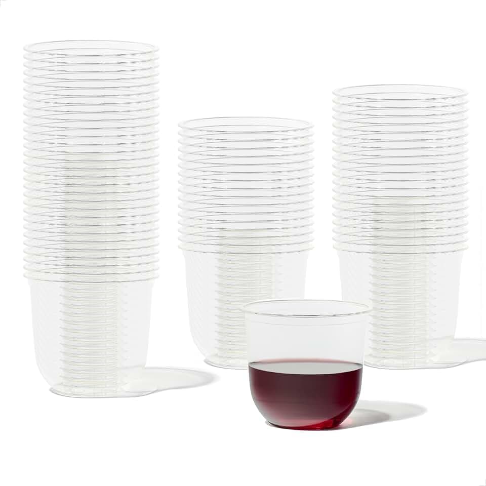 TOSSWARE NATURAL Arc - Plant Based Clear Cold Cups 12 oz - Plastic Alternative for Parties, Bachelorettes, Weddings - Recyclable - Set of 50