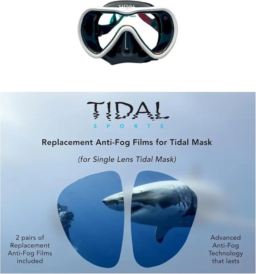 Pro Shot Tidal Mask Anti-Fog Film Replacement x2 Long Lasting Anti-Fog Protection for Snorkeling and Diving