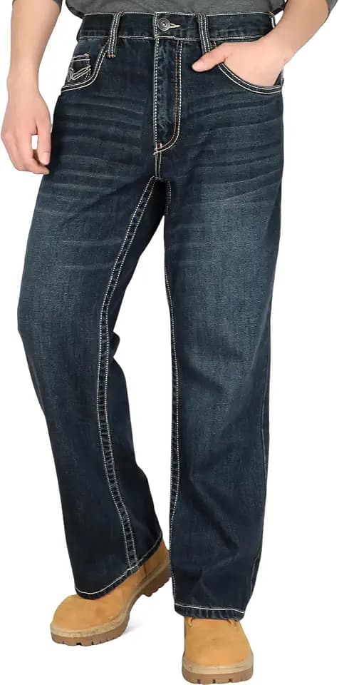 BOCOMAL FR Jeans for Summer Relaxed Fit Boot Cut Lightweight EX-Soft Denim