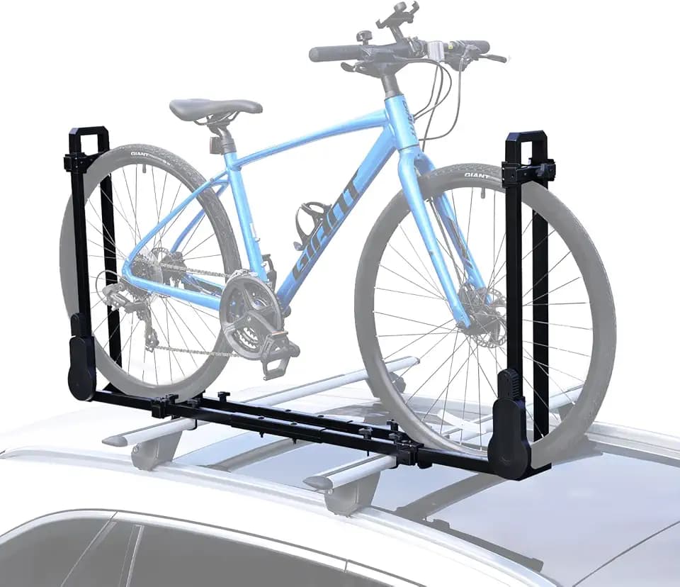 Roof Bike Rack, Upright Dual-Arm Rooftop Bike Carrier for Car SUV