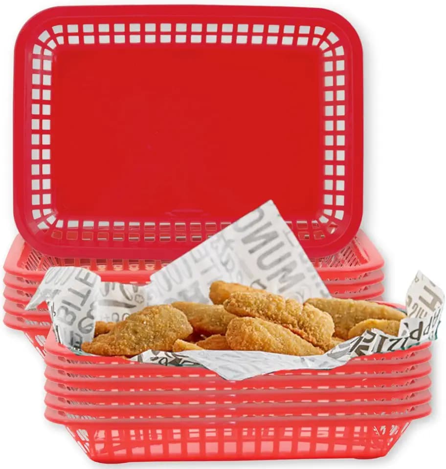 TableCraft Products C1079R Cash and Carry Large Grande Basket, Red (Pack of 12)
