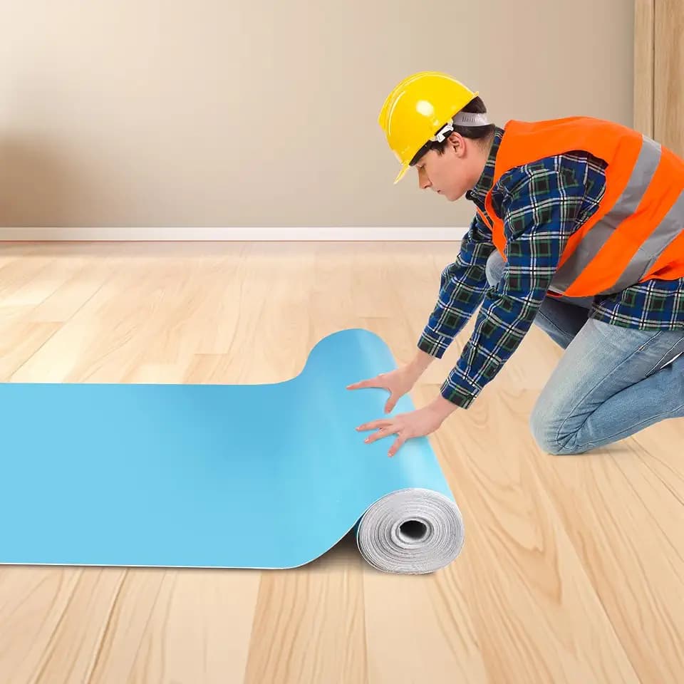 YJINGRUI Professionelle Bodenschutzfolie, 30 m × 95 cm, 2 mm Dick, Blau