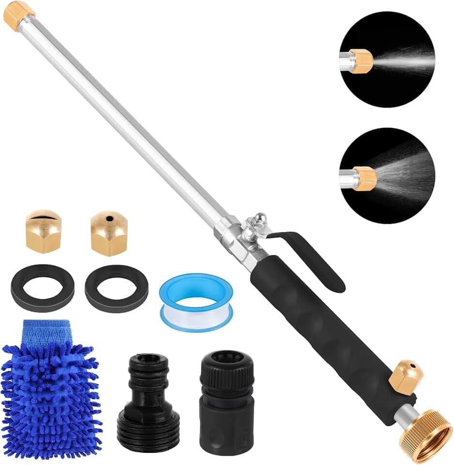 2026 Jet Nozzle for Garden Hose 2-in-1 Jet Nozzle High Pressure Hose Nozzle with 2 Different Nozzles and Hose Quick Connectors for Car Pet Garden Cleaning at Home