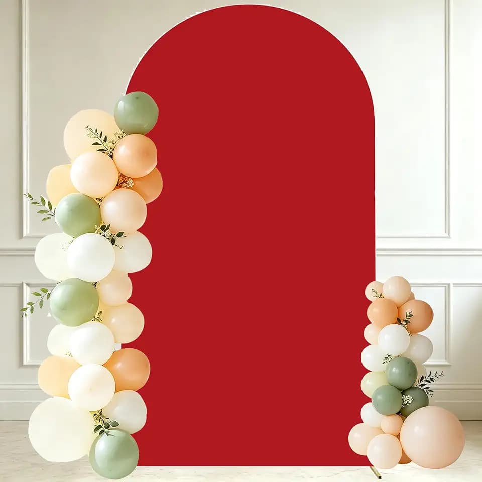 7.2FT Spandex Arch Backdrop Stand Covers,Red