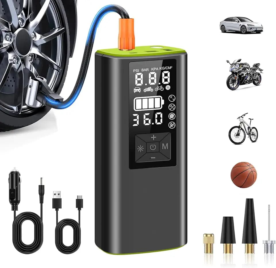 Tire Inflator Portable Air Compressor for Car Tire Motorcycle Bike