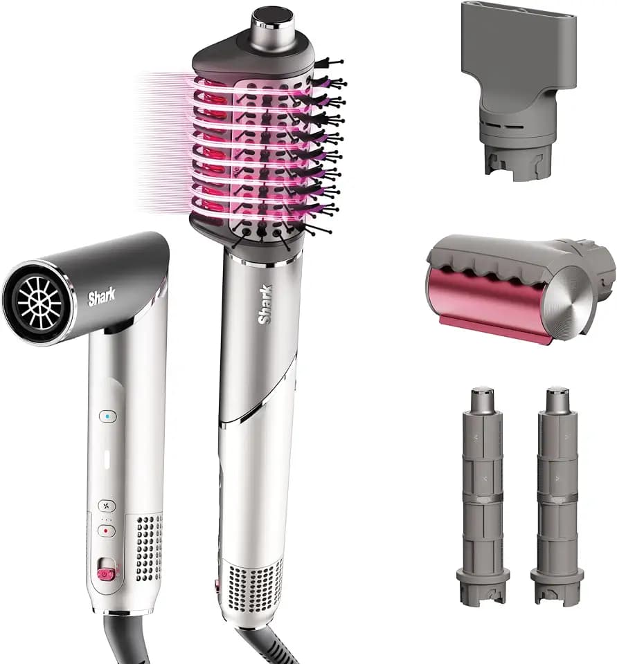 Shark FlexFusion Ceramic Air Styler, Auto-Wrap Curlers, Metallic Mist, HD641