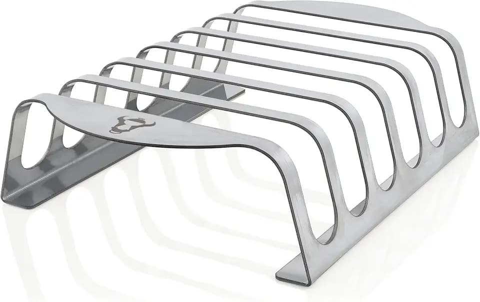 BBQ-Toro Edelstahl Rib Rack | Rippchenhalter für Spareribs | geeignet für 6 Rippchen | ideales Grillzubehör für Kugelgrill, Gasgrill, Holzkohlegrill und mehr | Zubehör, Grillzubehör