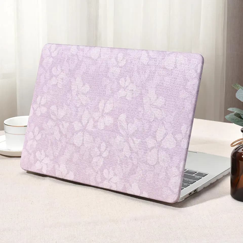 Seorsok Compatible with MacBook Pro 13 inch Case M2 2023,2022,2021-2016 A2338 M1 A2159 A1989 A1708 A1706,Purple Blooming Flower Printed Leather Plastic Hard Shell Case&Keyboard Cover,No Logo Cutout