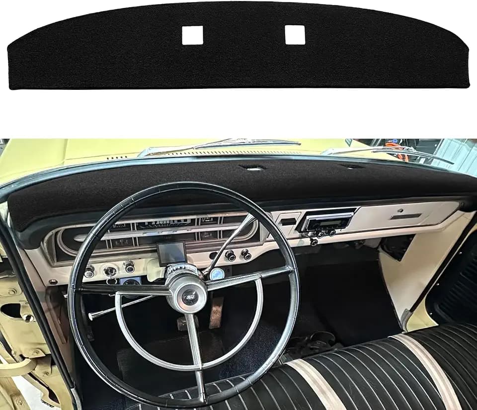Dash Cover Mat Fit for 1967-1972 Ford F100 F250 F350 (Black) F124