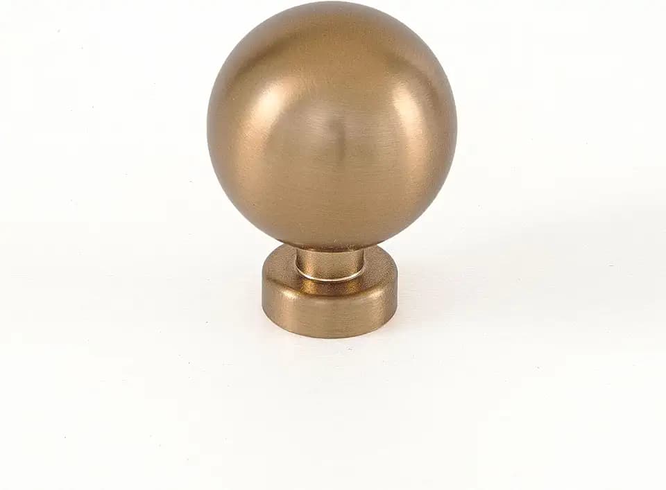 10 Pack 1 Inch Dia Champagne Bronze Kitchen Cabinet Knobs, Classic Vintage Retro Hardware Drawer Pull for Drawer Cupboard Dresser Wardrobe