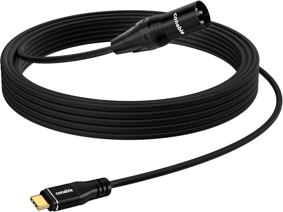 USB C to XLR Cable 15 FT, Unidirectional, Audio Output Only, Braided Jacket