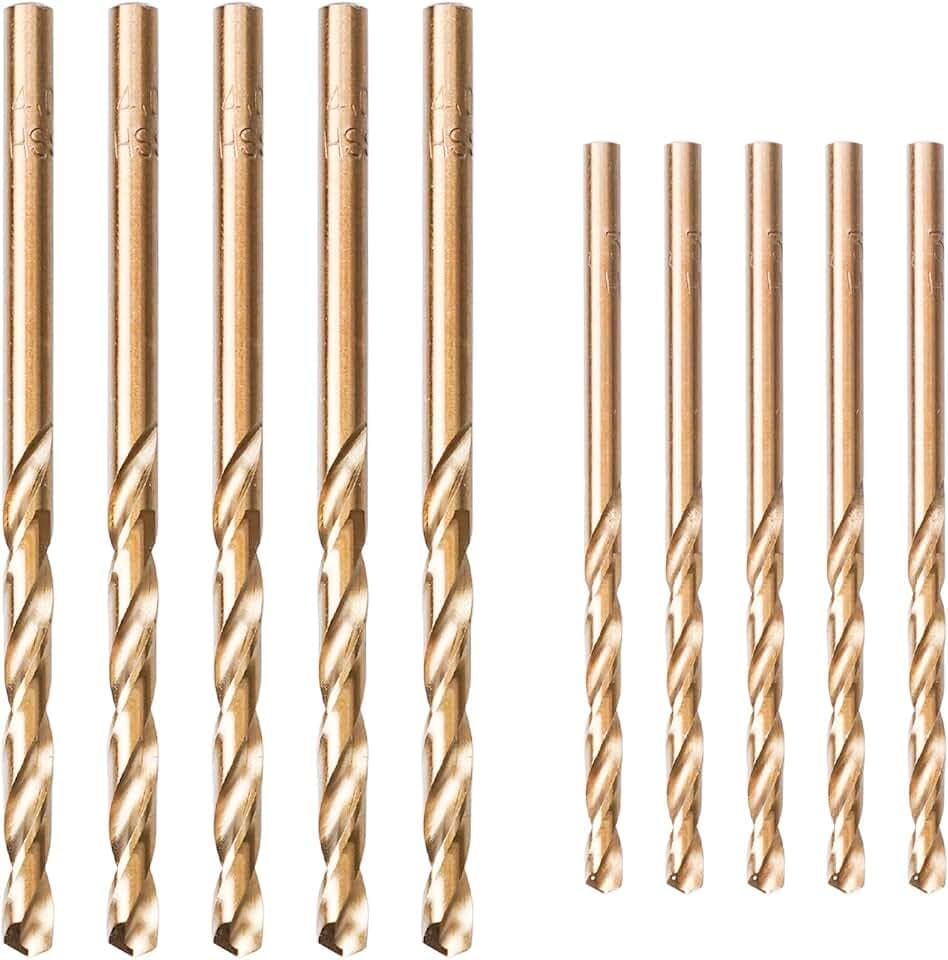 10 Stück M35 HSS Bohrer aus Kobalt Rapidstahl Spiralbohrer Set, 3mm/4mm Bohrer aus Kobalt für Metall Edelstahl Hartstahl Gusseisen Kupfer Aluminium Holz Kunststoff