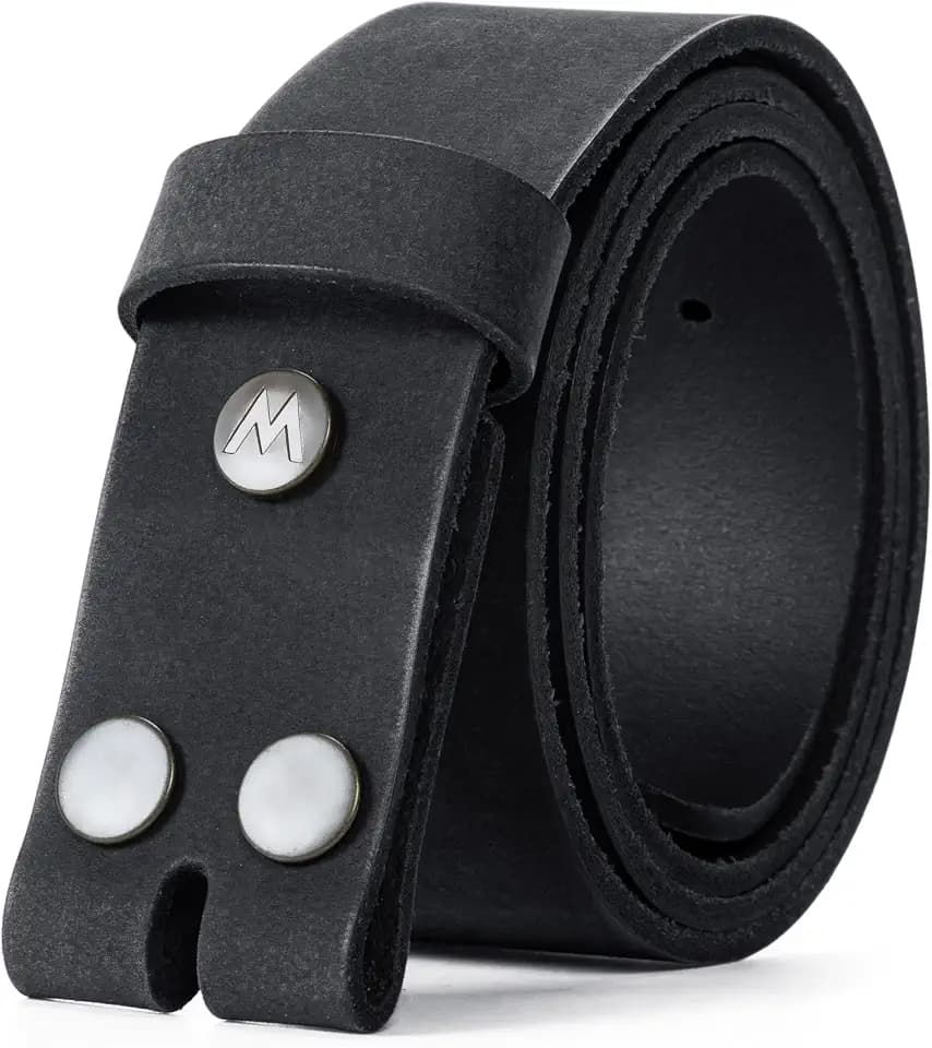 Wrangler Men's Leather Belt without Buckle, 38mm Casual Wait Belt Strap for Jeans, Gift for Men