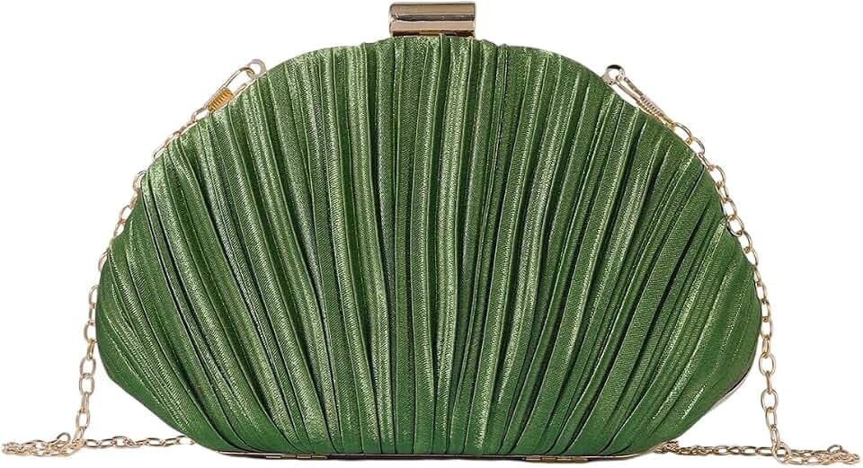 QWINEE Women's Shell Shaped Clutch Purse Seashell Purse Evening Bag