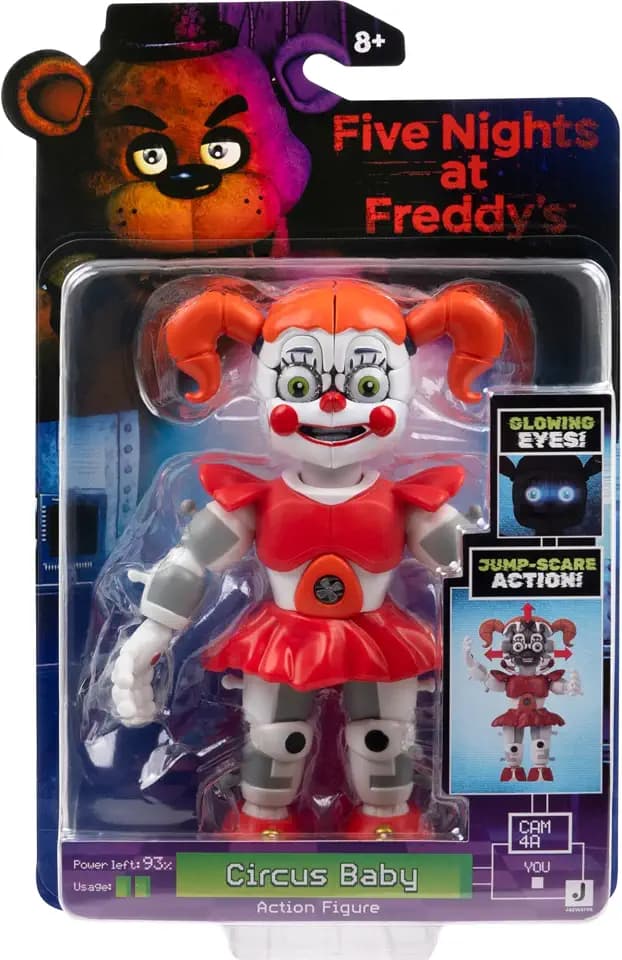 Jazwares Five Nights at Freddy’s Circus Baby - 5-Inch Articulated Figure with Jumpscare Feature and Glow-in-The-Dark Eyes