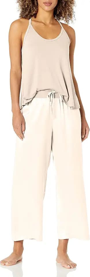 PJ Harlow Women's Cami/Jolie Capri, Camisole Top with Satin Capri Pants, Pajama Set