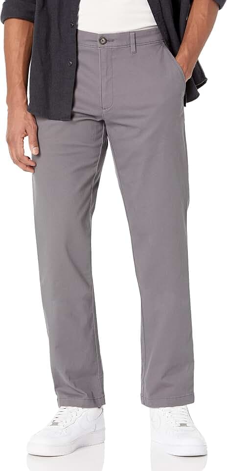 Amazon Essentials Men's Straight-Fit Casual Stretch Chino Pants, Sits at Waist
