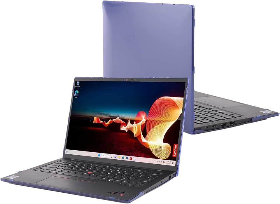 mCover Case ONLY Compatible for 2021-2024 14" Lenovo ThinkPad X1 Carbon Gen 9 / Gen 10 / Gen 11 Windows Notebook PC (with 180-degree Hinge, NOT Fitting Other Lenovo Models) - Blue