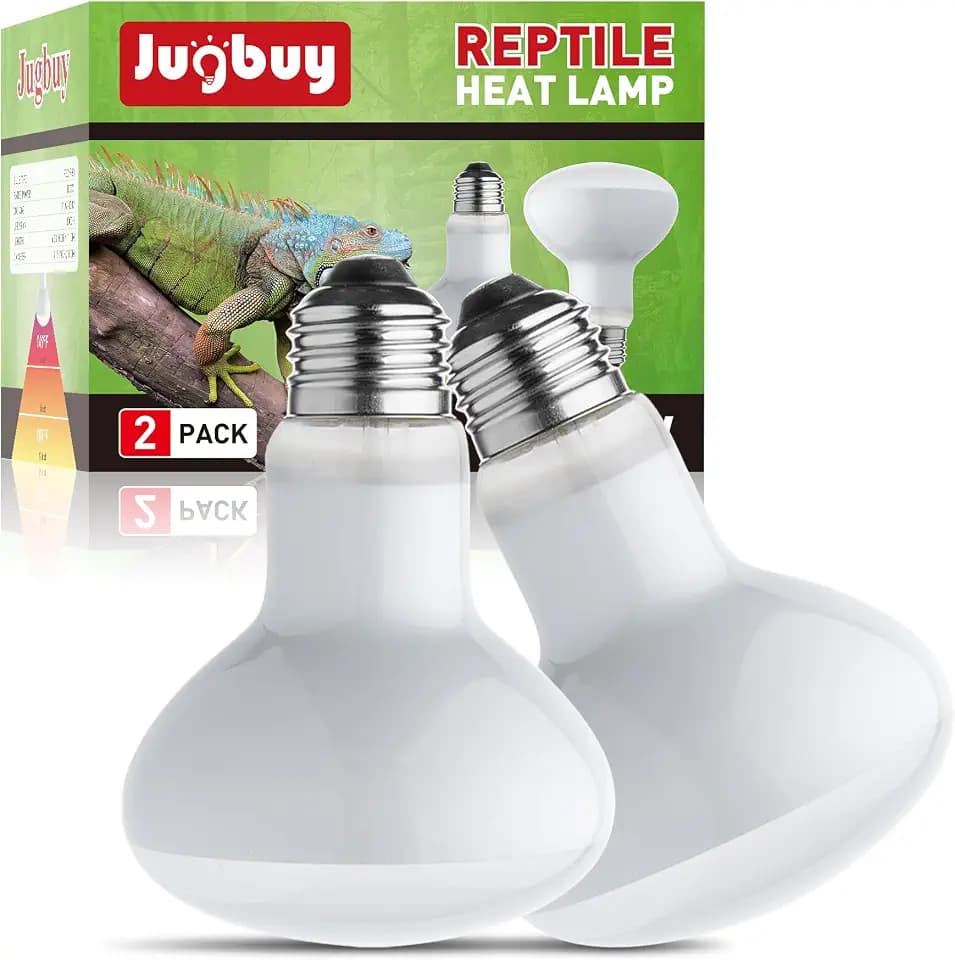 Reptile Heat Lamp Bulb, 100 Watt UVA Daylight Basking Spot Light for Bearded Dragon, Turtle, Lizard, Snake, Tortoise, Chameleon, Amphibians - 2 Pack