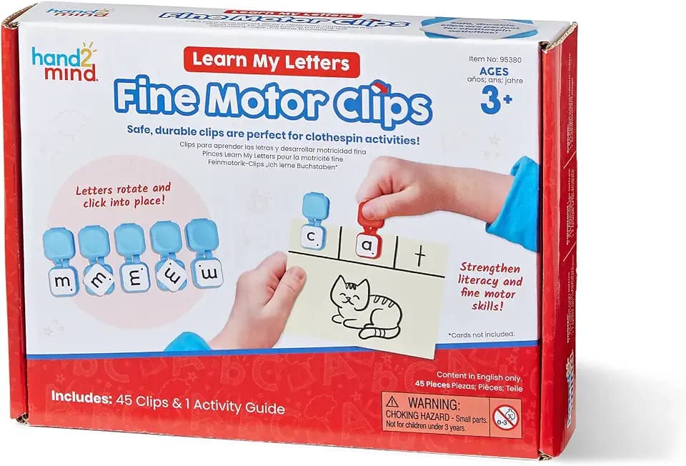 hand2mind Learn My Letters Fine Motor Clips, Ages 3+