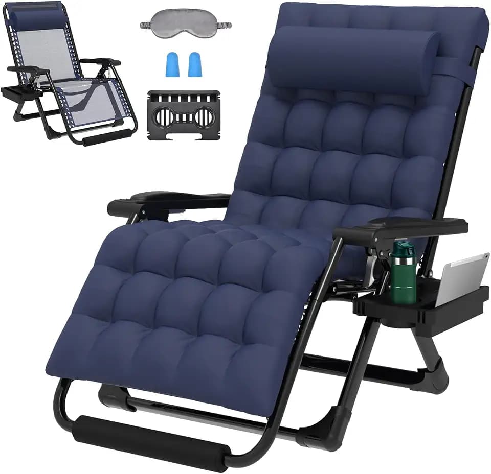 ZENPETIO Oversized Zero Gravity Chair, 33In XXL 500LBS with Cushion