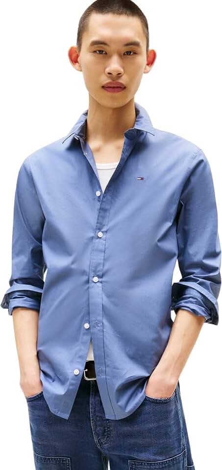 Tommy Jeans Herren Hemd Original Stretch Shirt Slim Fit