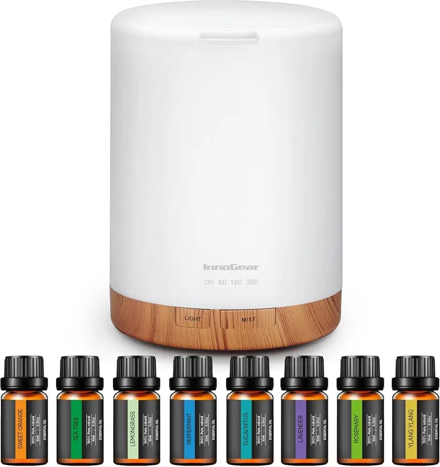 InnoGear 300ml Aromatherapy Essential Oil Diffuser 8 Oils Gift Set