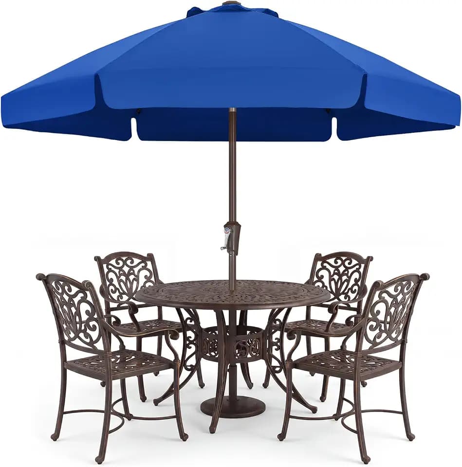 ABCCANOPY 7.5FT Scalloped Patio Umbrella Table Market Umbrella, Blue
