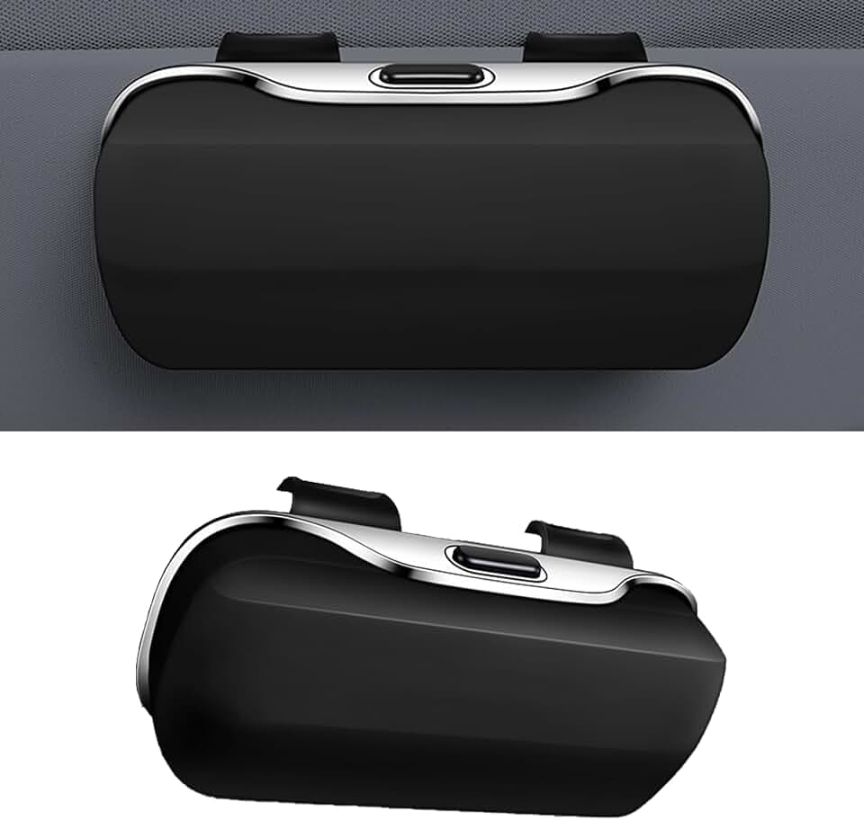 Sunglasses Holder for Car Sun Visor, Protective Automotive Eyeglasses Storage Case Hanger, Car Sunglass Holder Suitable for Truck and Sedan to Place Sunglass (Black)