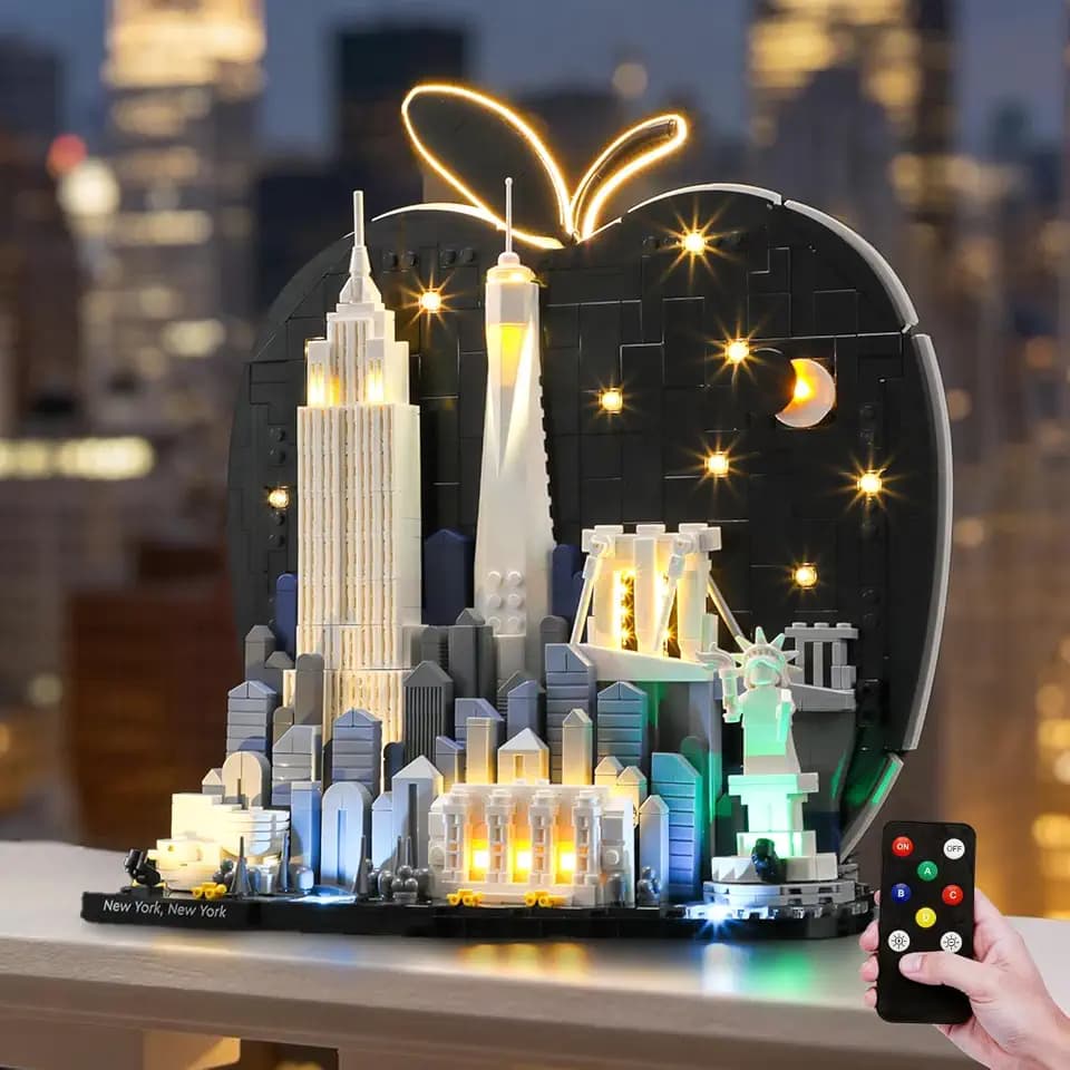 BRIKSMAX 2.0 Light Kit Compatible with Lego Architecture New York City – The Big Apple 21066 Building Sets(Remote Control) - Original LED Lighting Kits for Display, Gifts & Collectors(NO LEGO)