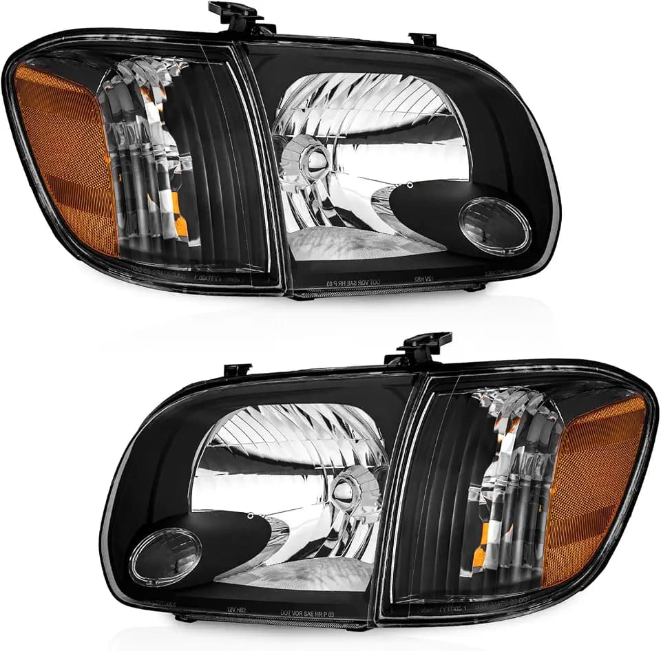 WEELMOTO Headlights Assembly for 2005 2006 Toyota Tundra Crew/Double Cab