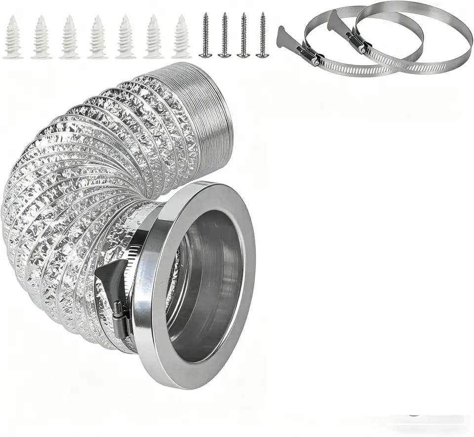 Magnetic Dryer Vent Coupling Connector Kit, Quick Connect and Disconnect, Self-Aligning, 4 Inch, Aluminum and Stainless Steel